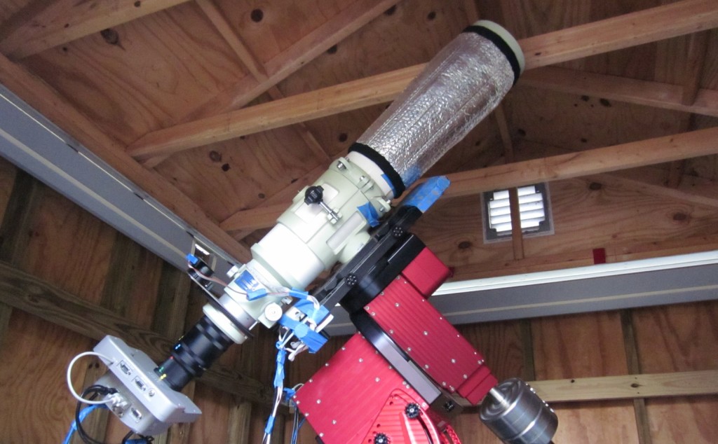 Telescope with roof closed